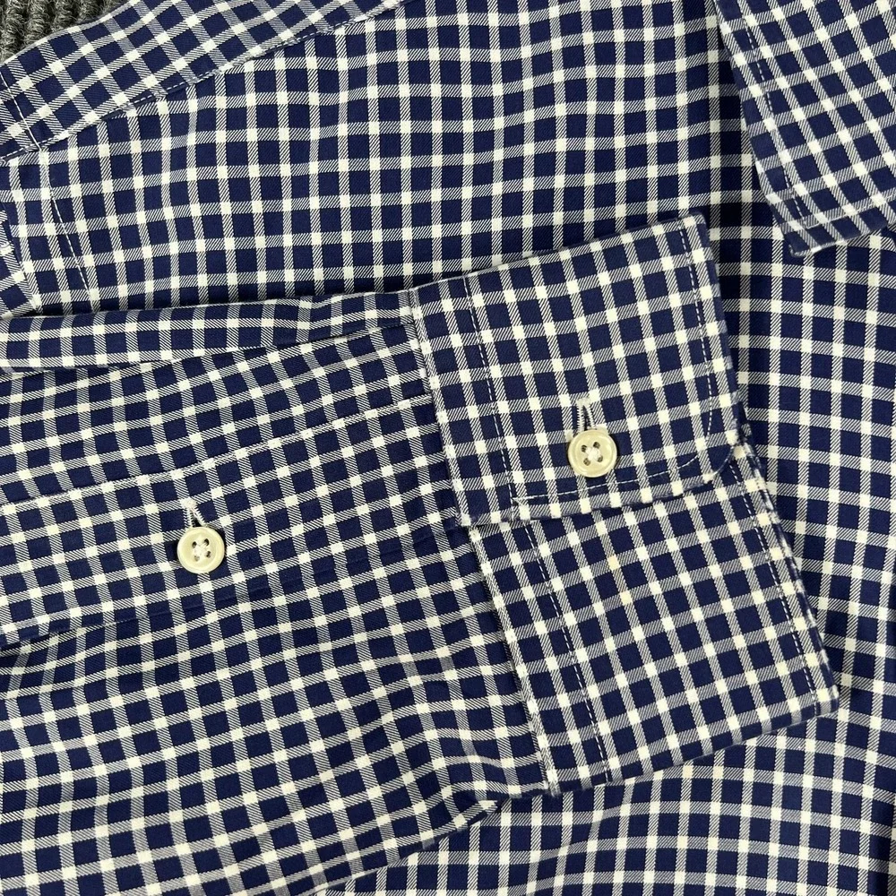 Polo Ralph Lauren Shirt Mens XL Blue Check Long Sleeve Button Up Curham Sport